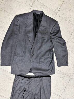 Folio Expressly for Harleys Wool Gray Men’s Suit Set 38R 38x30 Formal Office